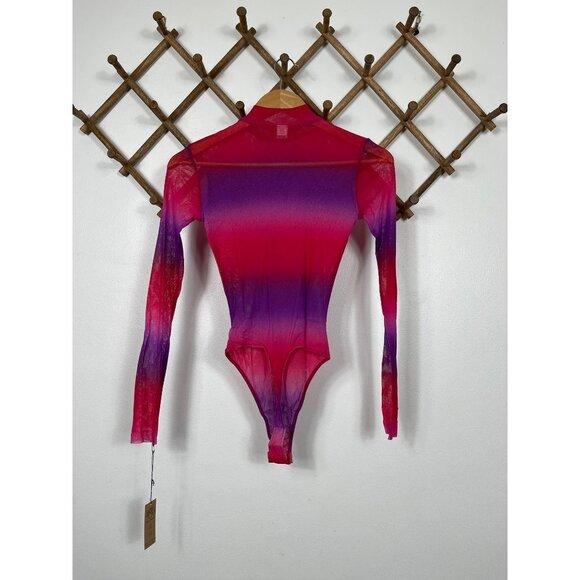 Only Hearts Ombre Tulle Mock Neck Thong Bodysuit Size S - Picture 4 of 11